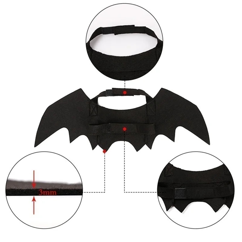 Bat Wings Costume for Cats & Small Dogs – Black Harness Wings