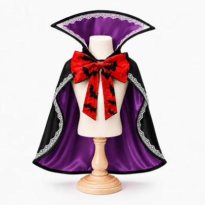 Lace Halloween Cape for Dogs & Cats – Adjustable Cloak with Bow