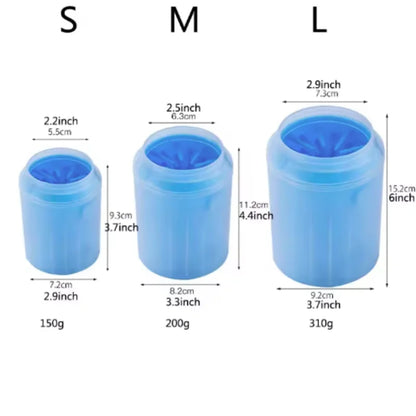 Dog paw cleaner cup with soft silicone bristles inside
