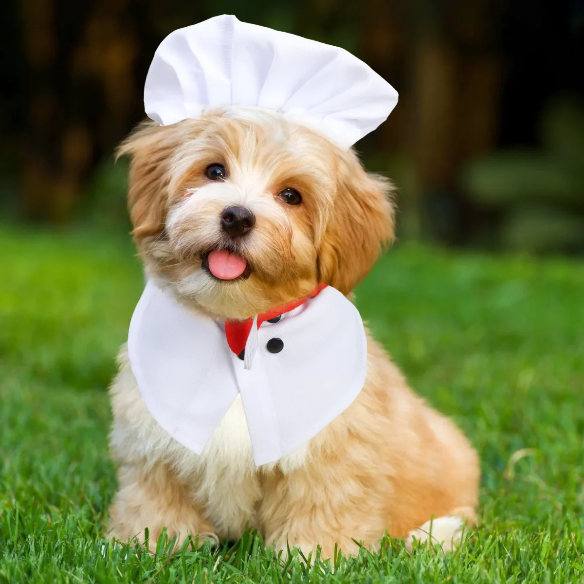 Dog Chef Costume – Chef Hat & Bib Halloween Outfit for Dogs & Cats