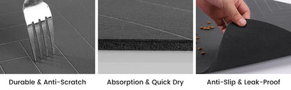 Close-up of the pet feeding mat surface and rubber backing