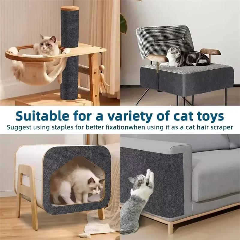 Scratch mat used on a cat tree post and a sofa side (grey shown)
