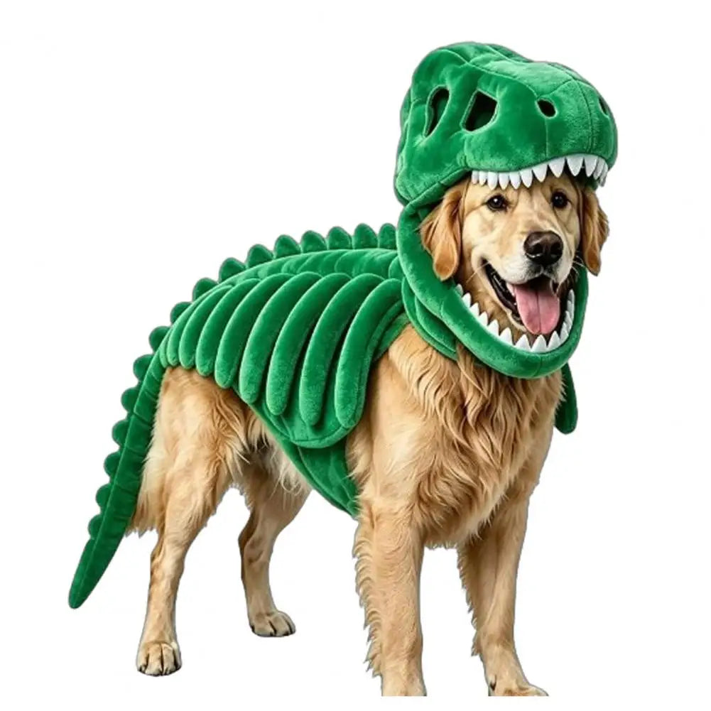 Dog Dinosaur Skeleton Costume – Soft Halloween Hoodie for Dogs & Cats