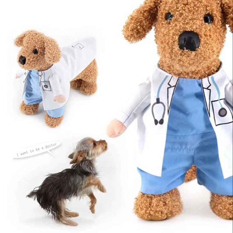 Dog Doctor Costume – Walking Doctor Coat & Scrubs for Small Pets