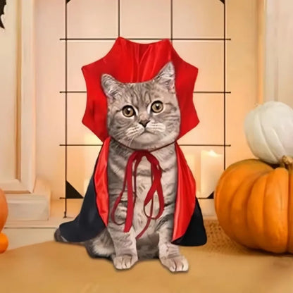 Vampire Bat-Wing Cloak for Dogs & Cats – Red Halloween Cape