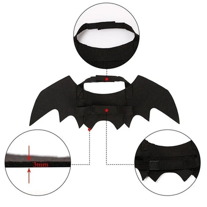 Bat Wings Costume for Cats & Small Dogs – Black Harness Wings