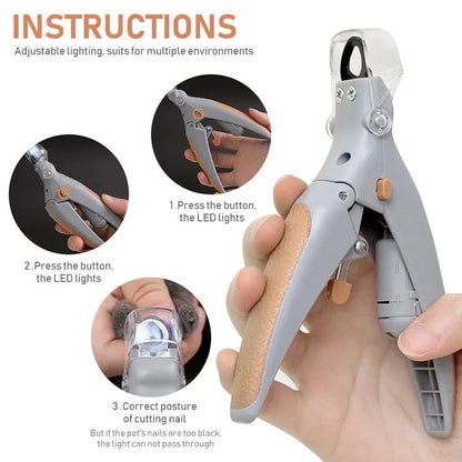 How to use the LED nail clipper: press the button to turn on the light